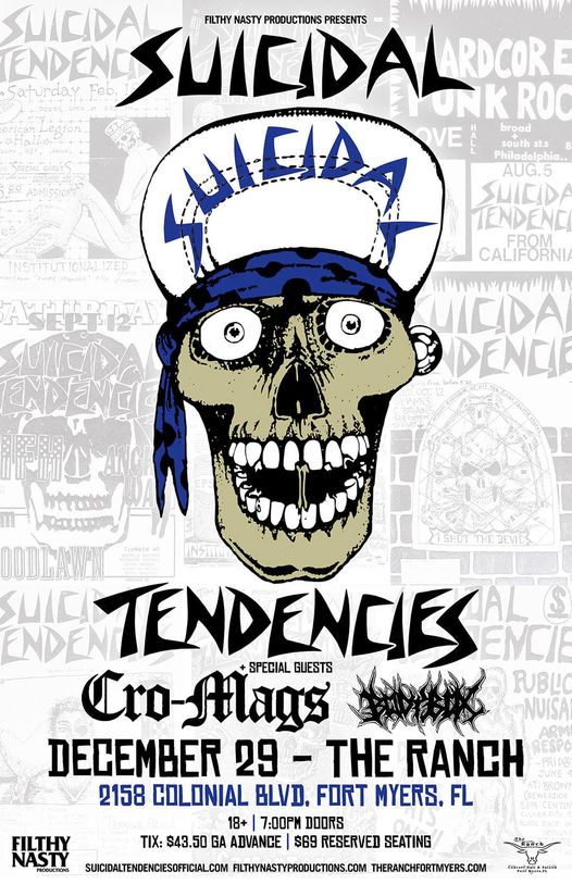 Suicidal Tendencies: At The Ranch Concert Hall & Saloon Fort Myers, FL. Dec 29th