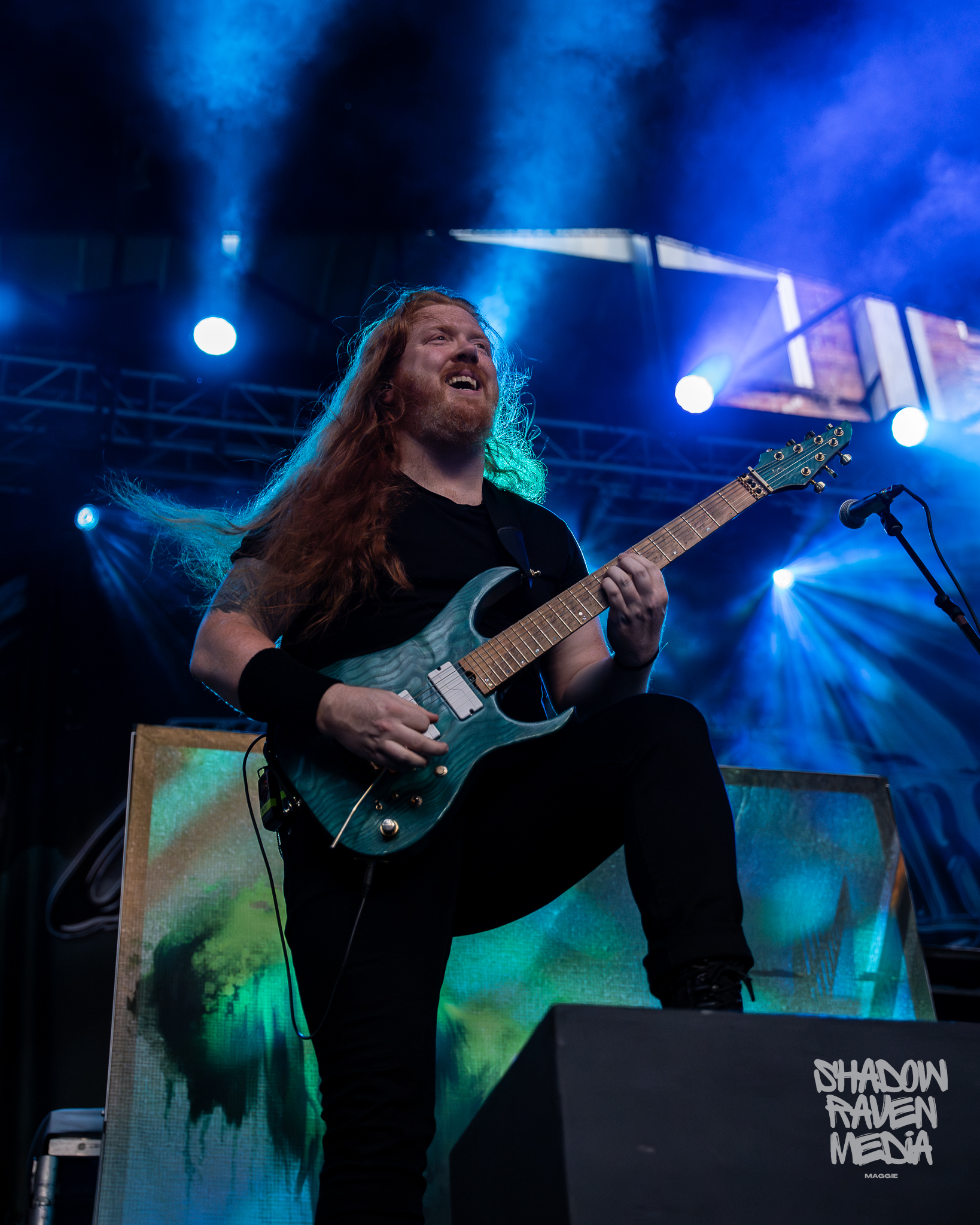 Andrew Kingsley guitarist of Unleash the Archers concert photo from Jannus Live show in St. Petersburg Florida September 7 2024