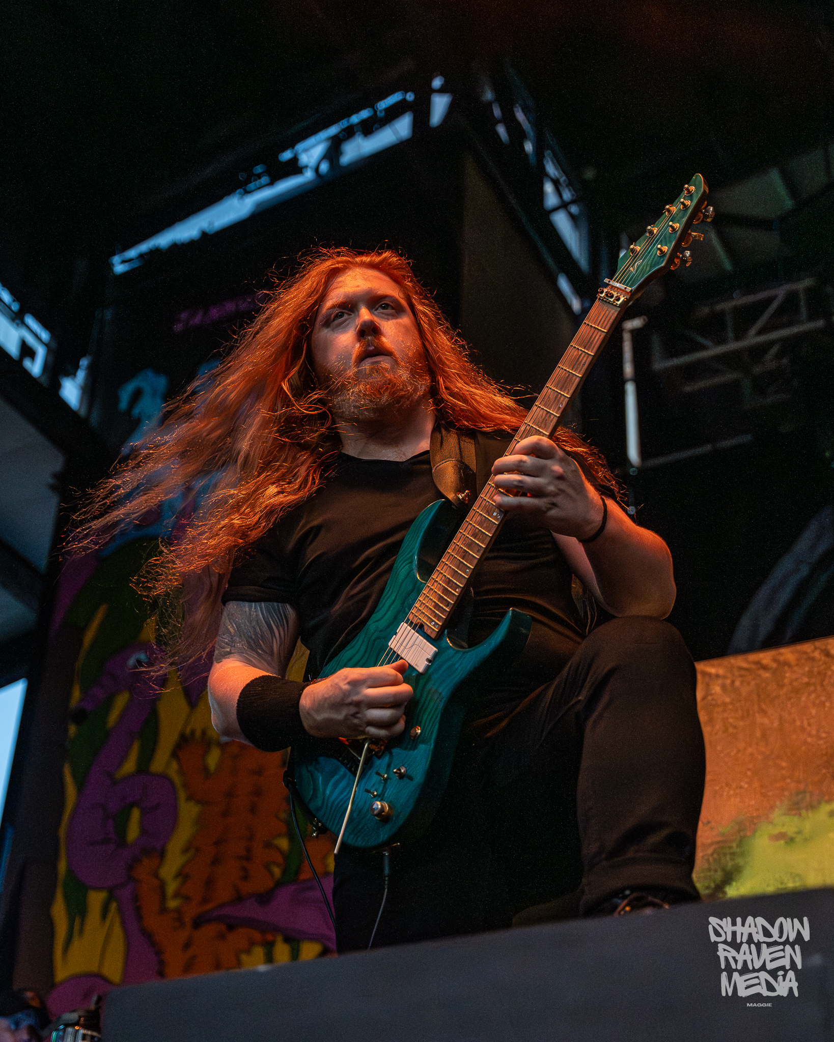 Andrew Kingsley guitarist of Unleash the Archers concert photo from Jannus Live show in St. Petersburg Florida September 7 2024