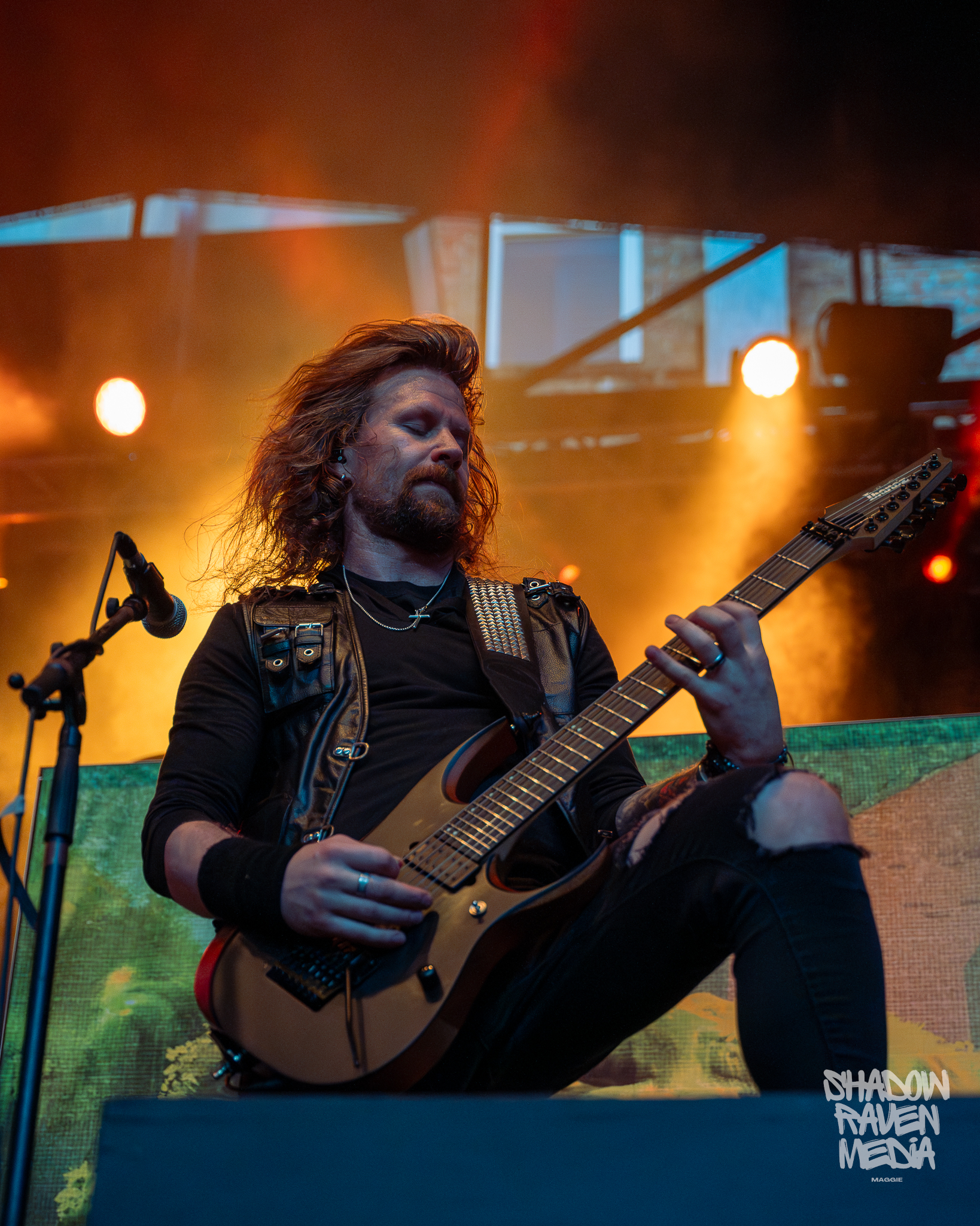 Grant Truesdell guitarist and vocalist of Unleash the Archers concert photo from Jannus Live show in St. Petersburg Florida September 7 2024