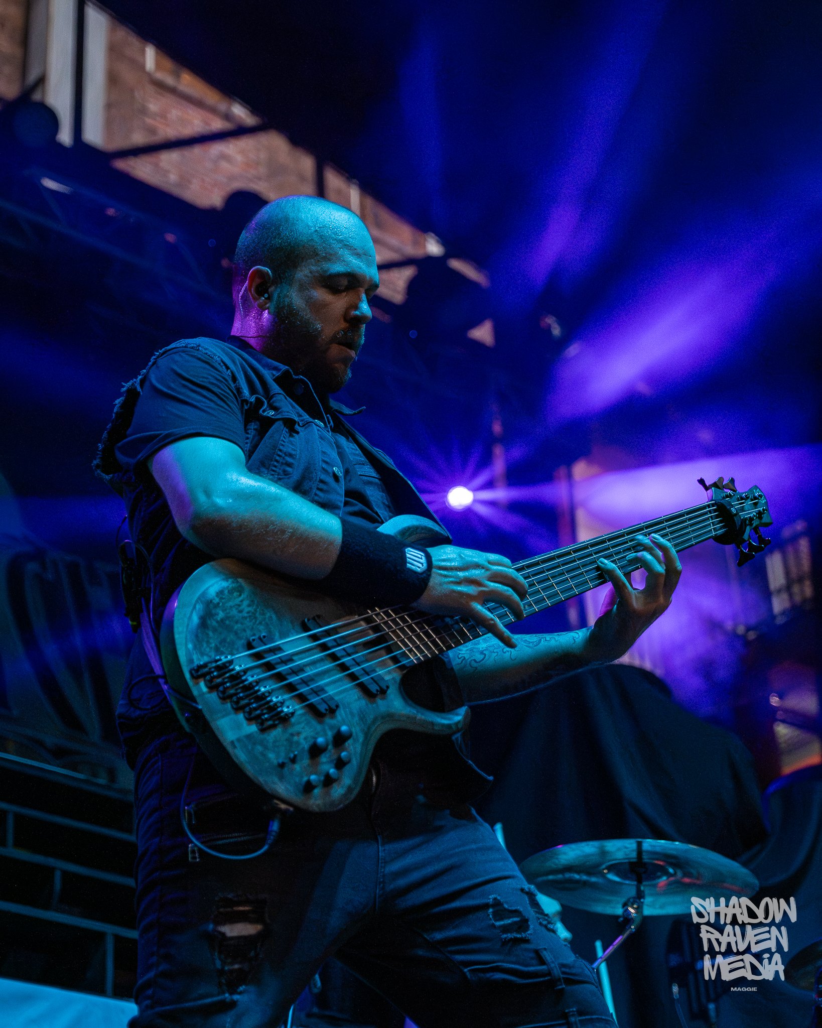 Nick Miller bassist of Unleash the Archers concert photo from Jannus Live show in St. Petersburg Florida September 7 2024