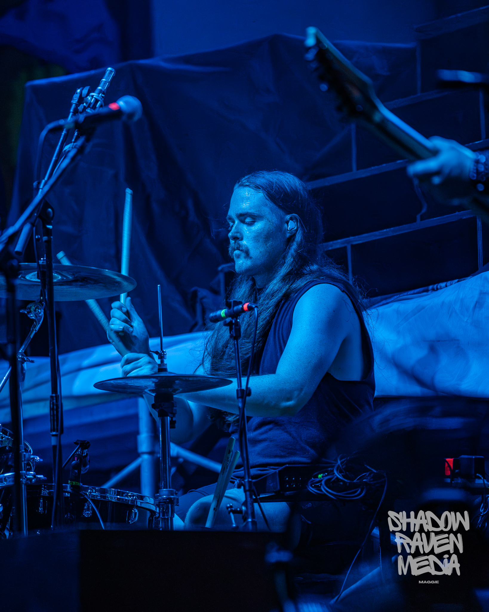 Scott Buchanan drummer of Unleash the Archers concert photo from Jannus Live show in St. Petersburg Florida September 7 2024