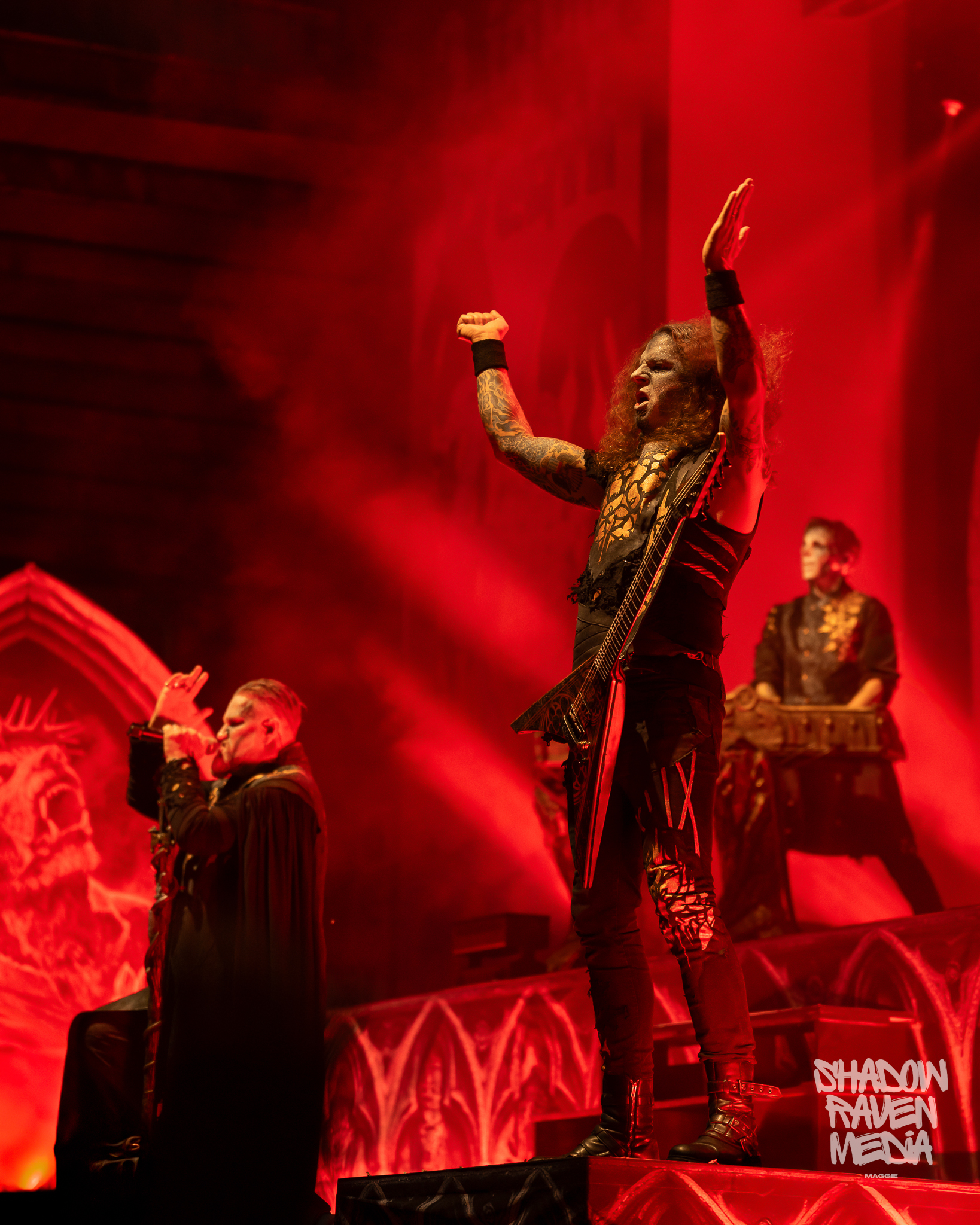 Charles Greywolf of  Powerwolf concert photo from Jannus Live show in St. Petersburg Florida September 7 2024