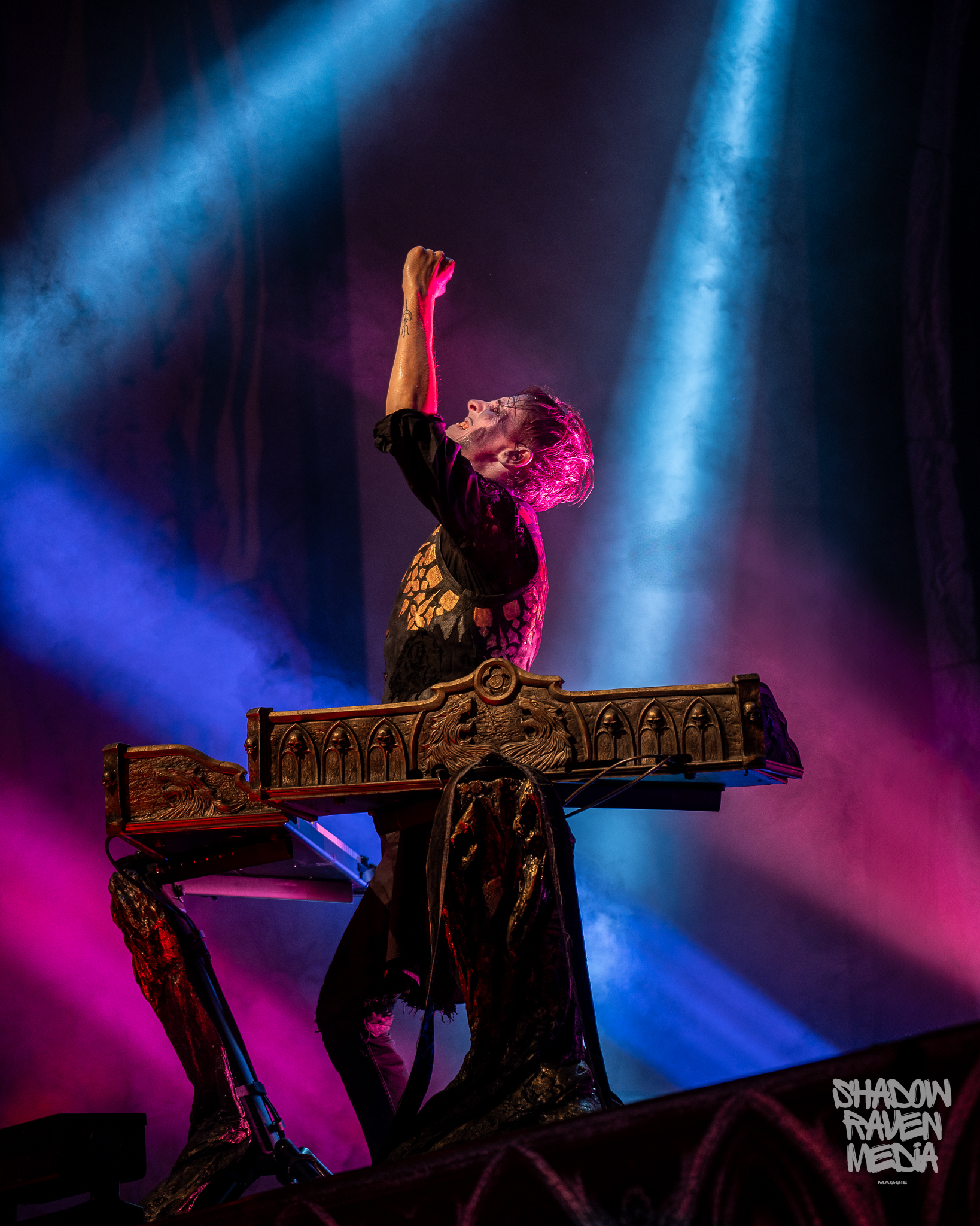 Falk Maria Schlegel of  Powerwolf concert photo from Jannus Live show in St. Petersburg Florida September 7 2024