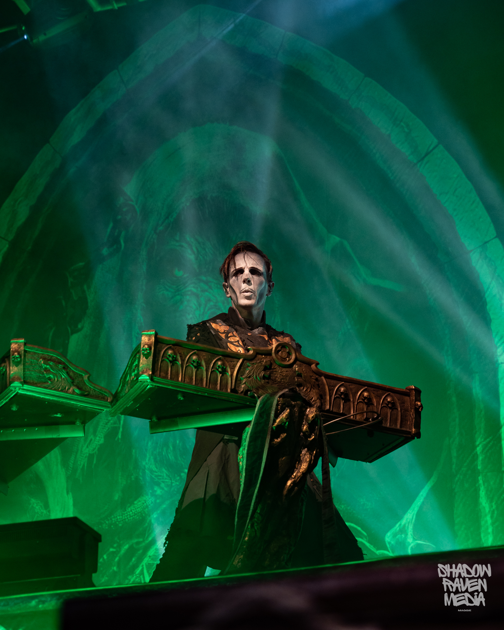 Falk Maria Schlegel of  Powerwolf concert photo from Jannus Live show in St. Petersburg Florida September 7 2024