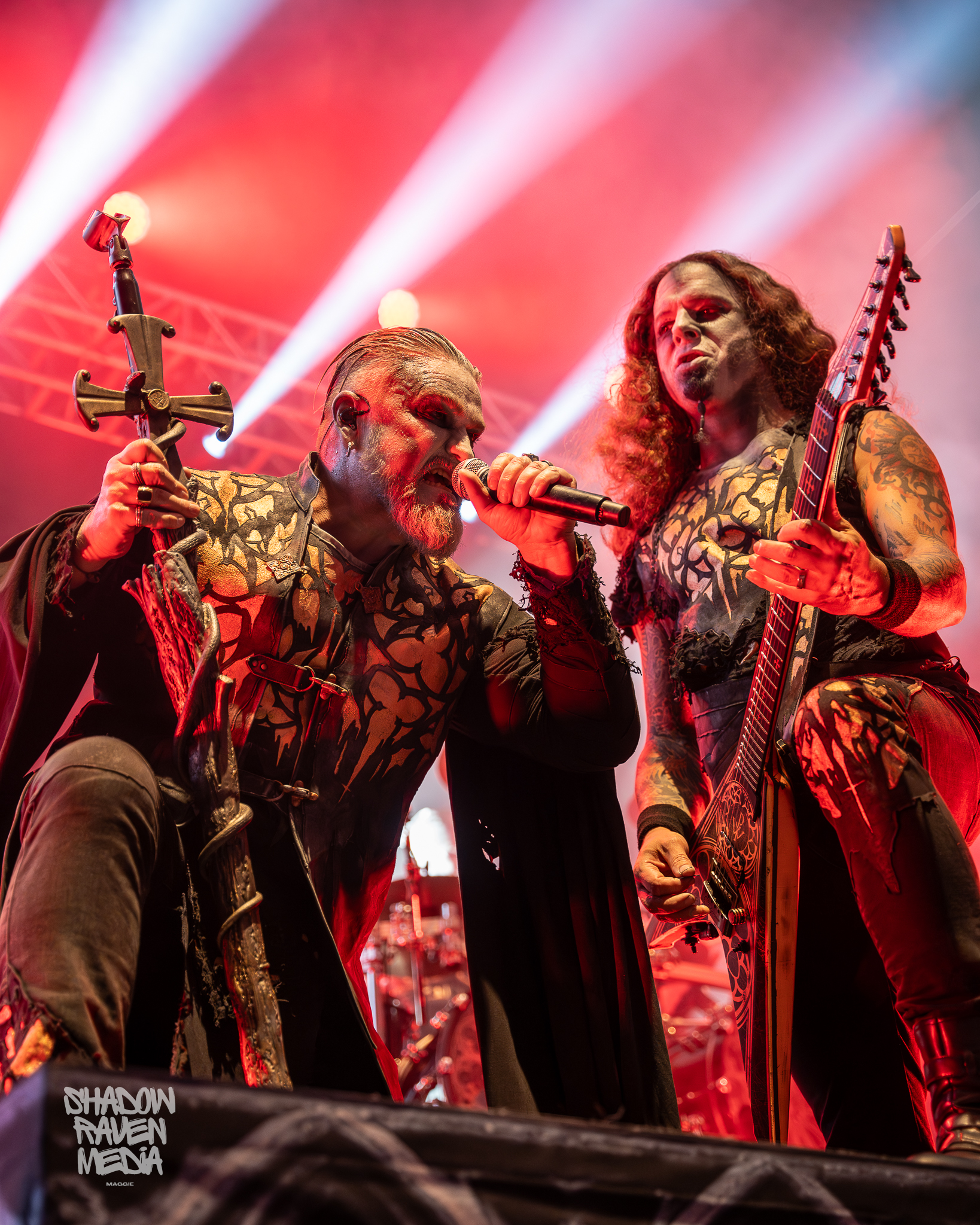 Attila Dorn and Charles Greywolf of Powerwolf concert photo from Jannus Live show in St. Petersburg Florida September 7 2024