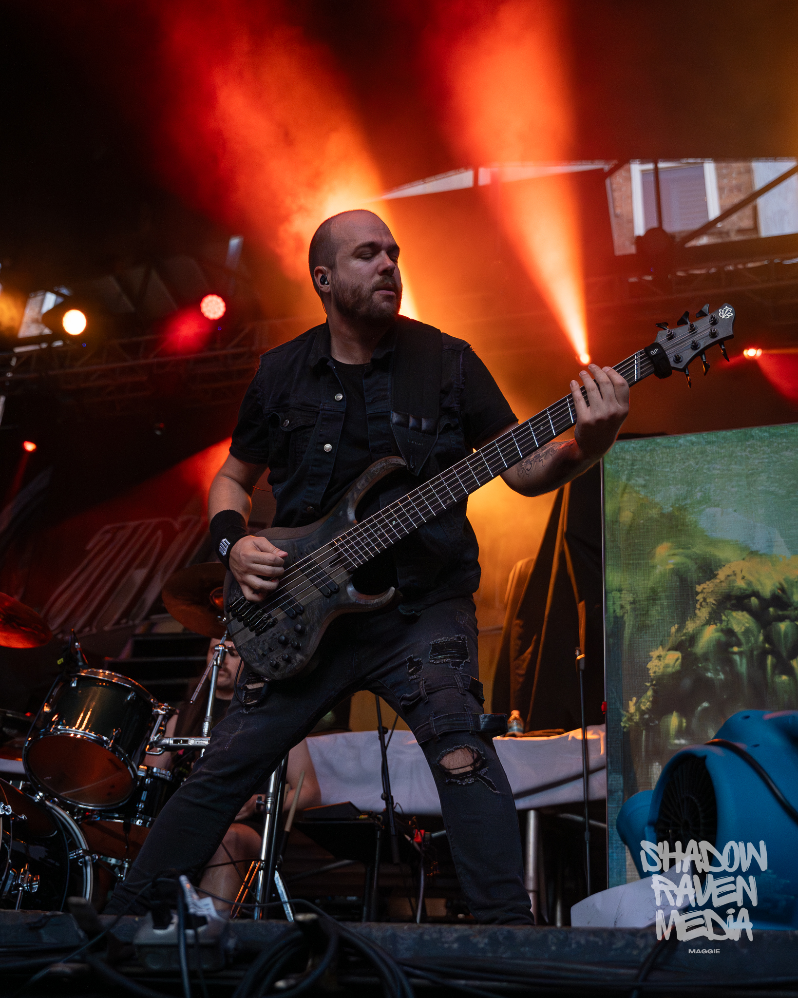 Nick Miller bassist of Unleash the Archers concert photo from Jannus Live show in St. Petersburg Florida September 7 2024