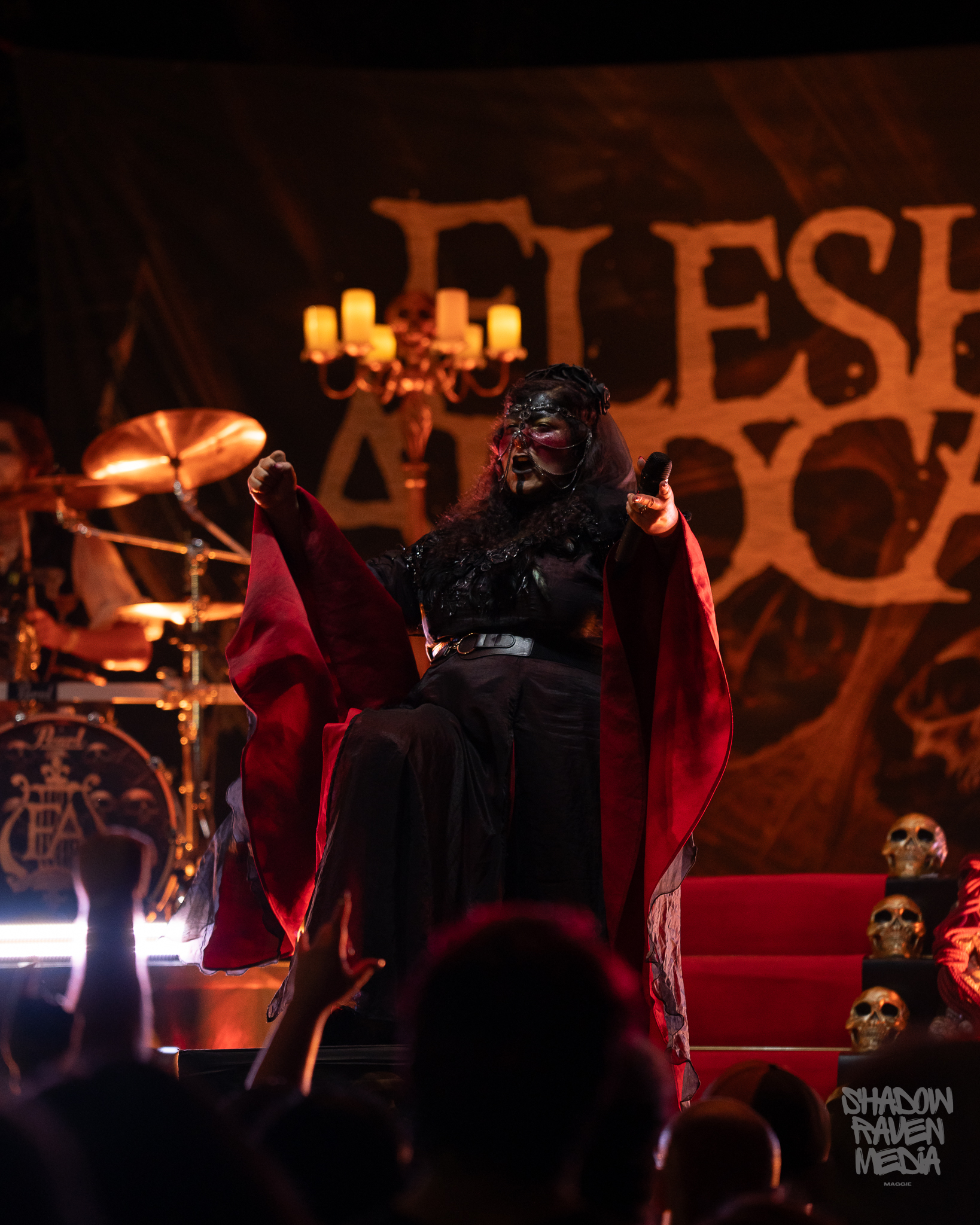 Italian symphonic death metal band Fleshgod Apocalypse plays for a crowd at The Orpheum in Tampa Florida on September 29 2024