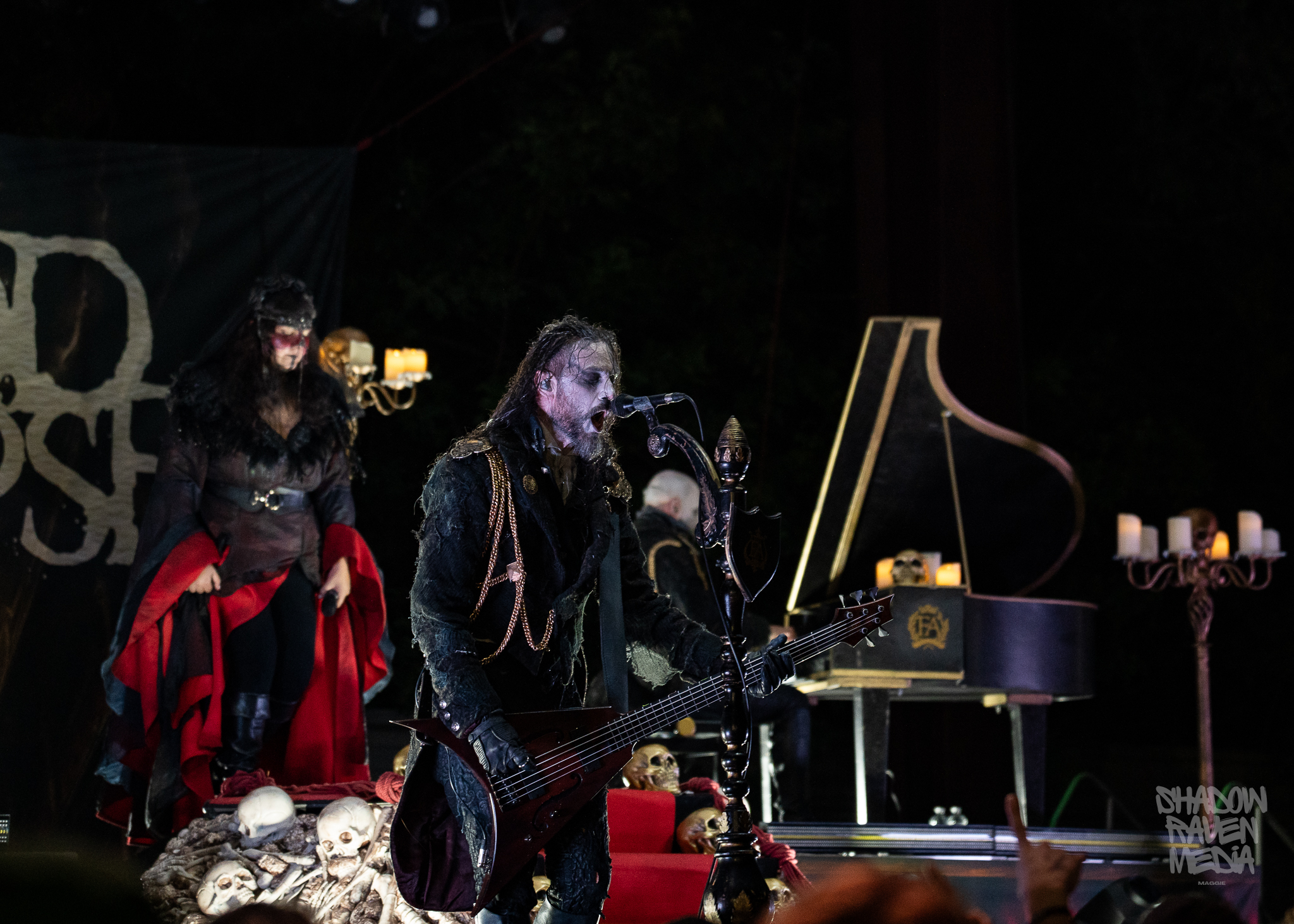 Italian symphonic death metal band Fleshgod Apocalypse plays for a crowd at The Orpheum in Tampa Florida on September 29 2024