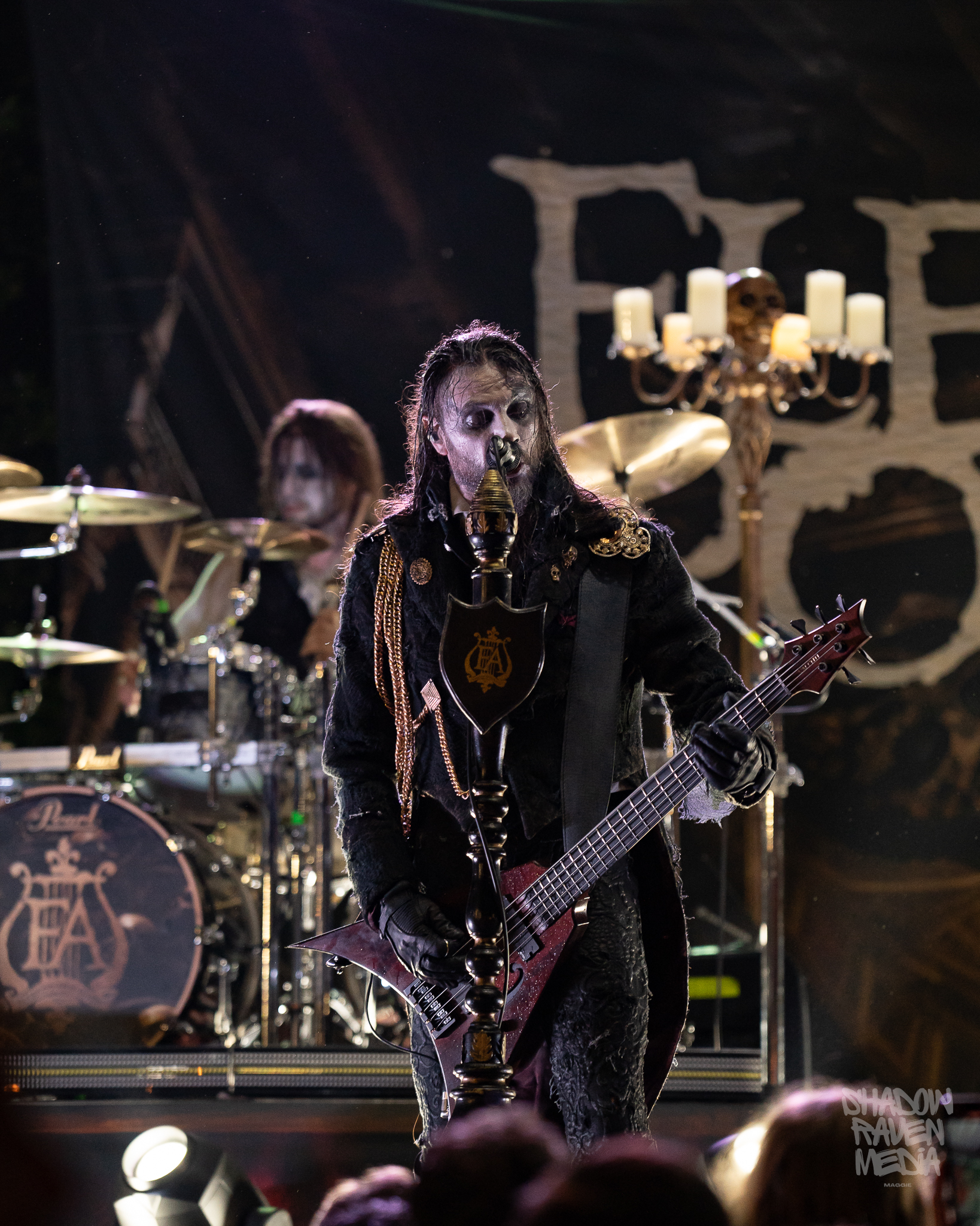 Italian symphonic death metal band Fleshgod Apocalypse plays for a crowd at The Orpheum in Tampa Florida on September 29 2024