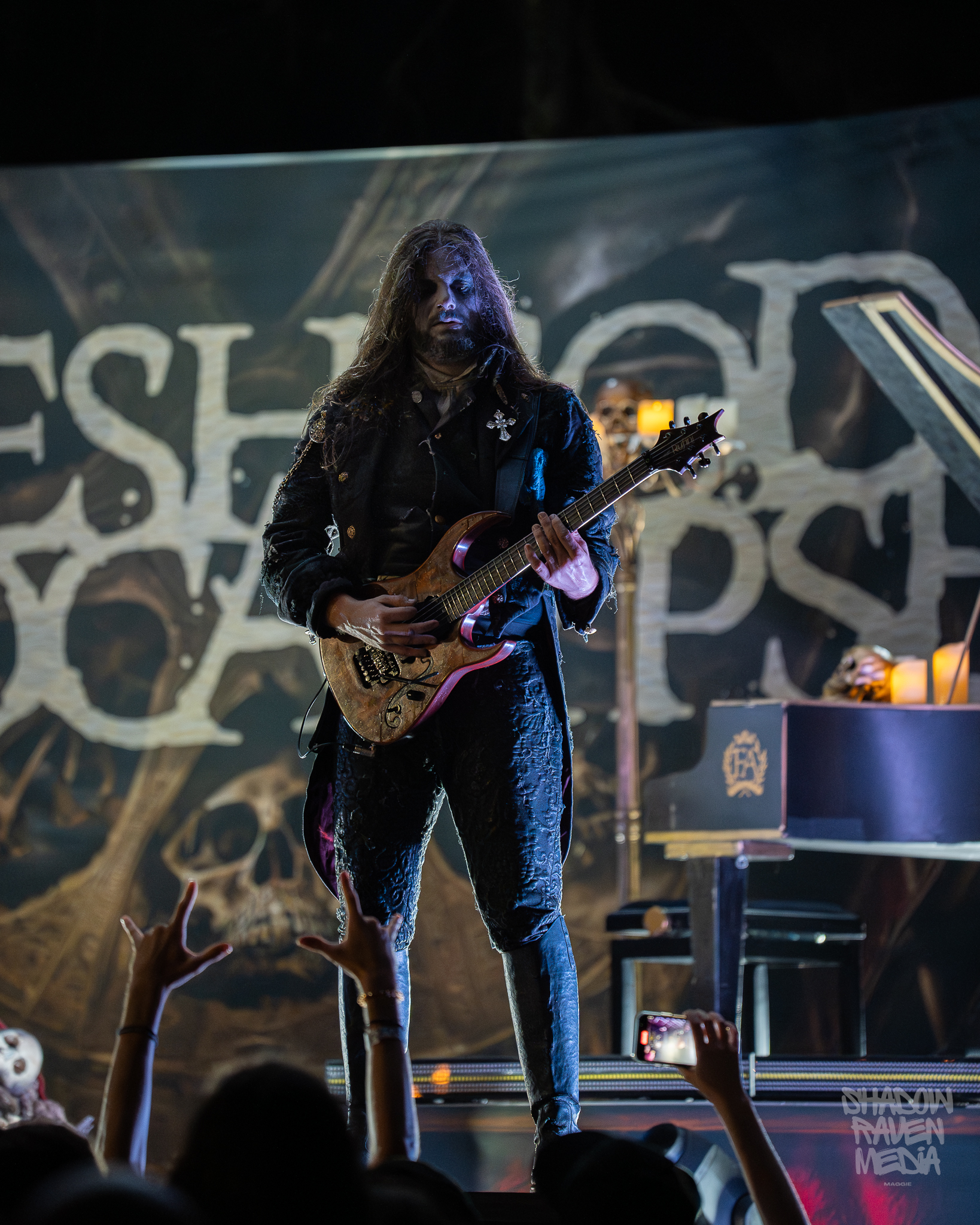 Italian symphonic death metal band Fleshgod Apocalypse plays for a crowd at The Orpheum in Tampa Florida on September 29 2024