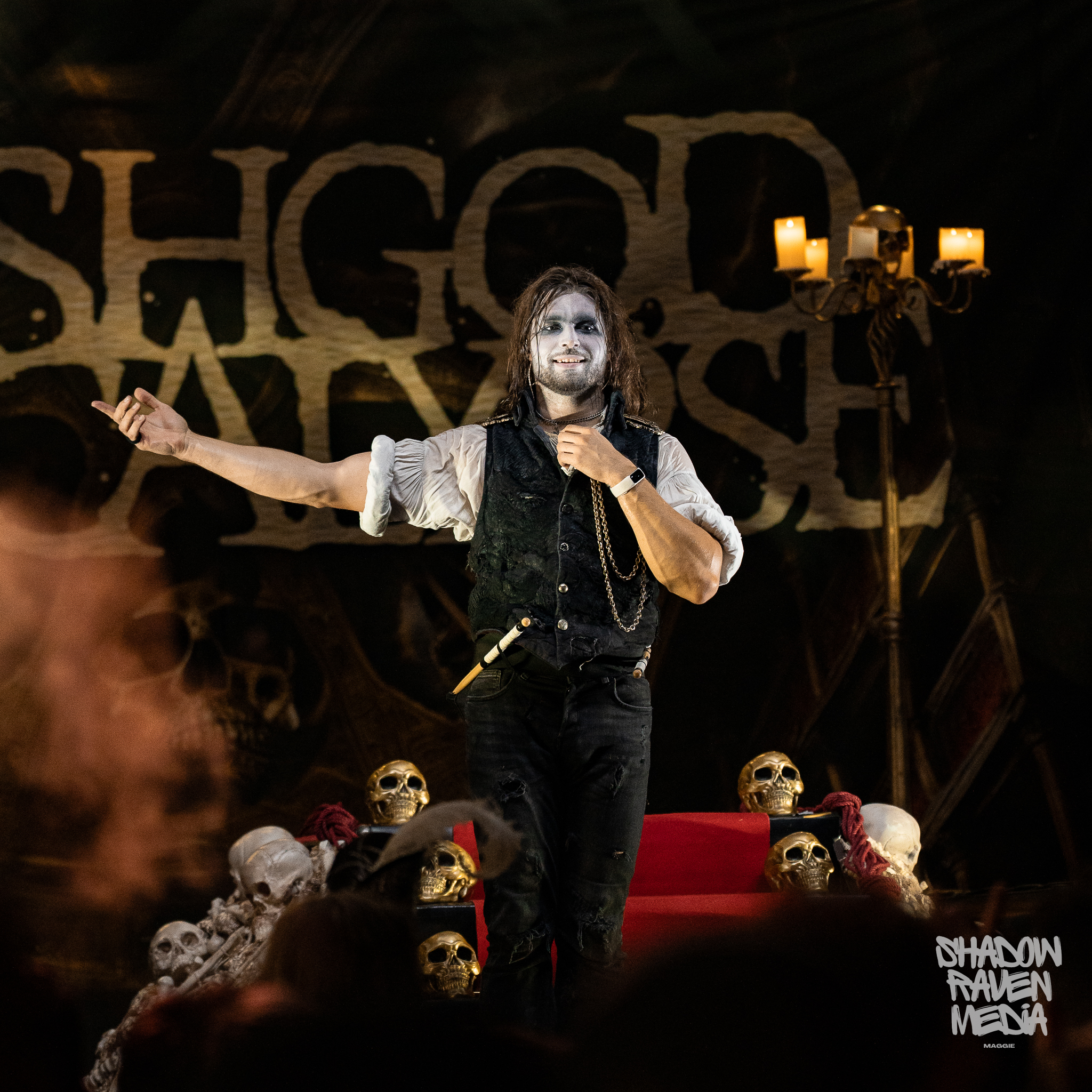 Italian symphonic death metal band Fleshgod Apocalypse plays for a crowd at The Orpheum in Tampa Florida on September 29 2024