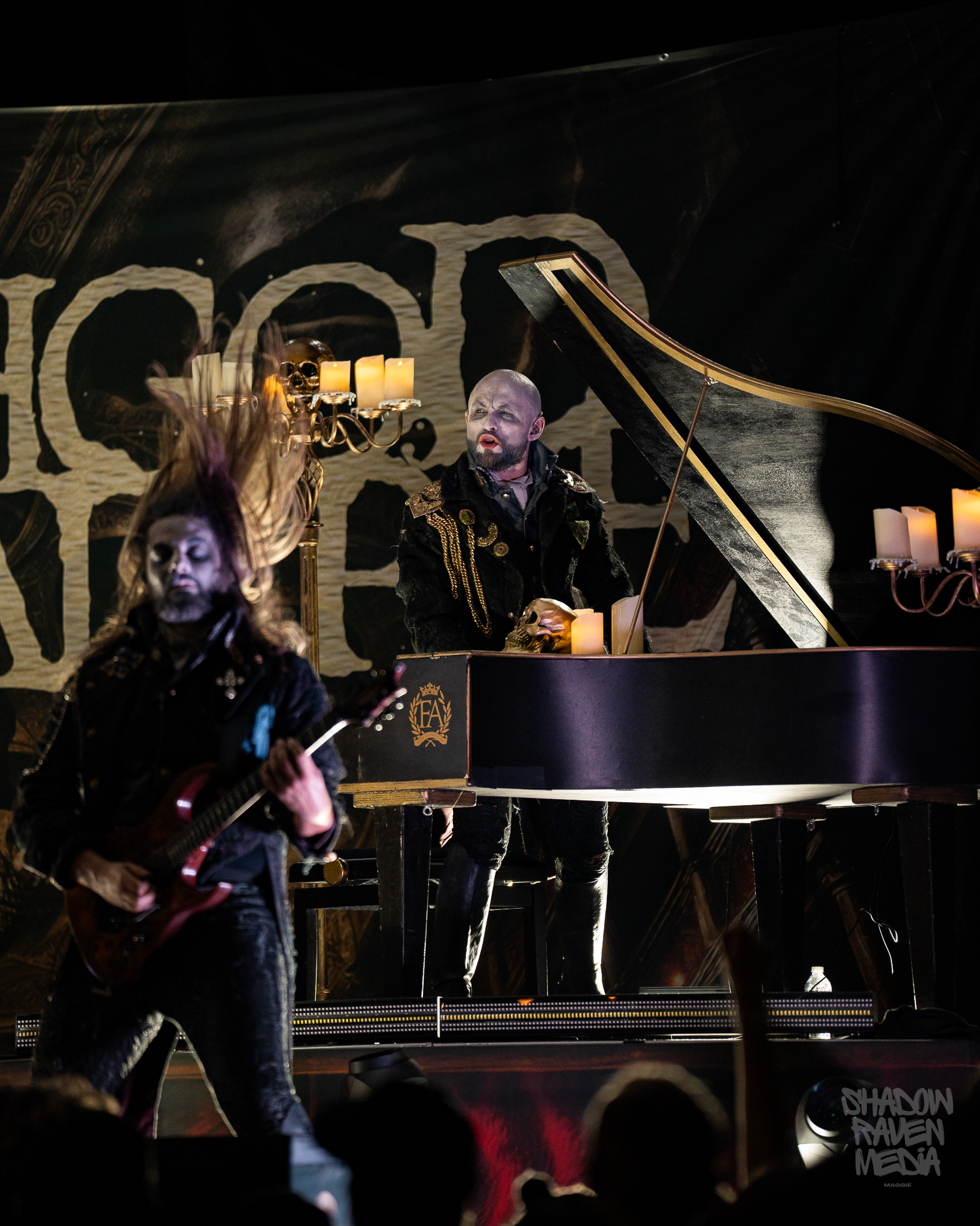 Italian symphonic death metal band Fleshgod Apocalypse plays for a crowd at The Orpheum in Tampa Florida on September 29 2024