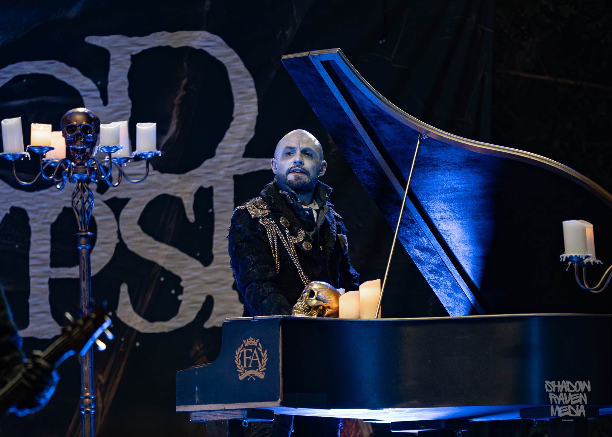 Italian symphonic death metal band Fleshgod Apocalypse plays for a crowd at The Orpheum in Tampa Florida on September 29 2024