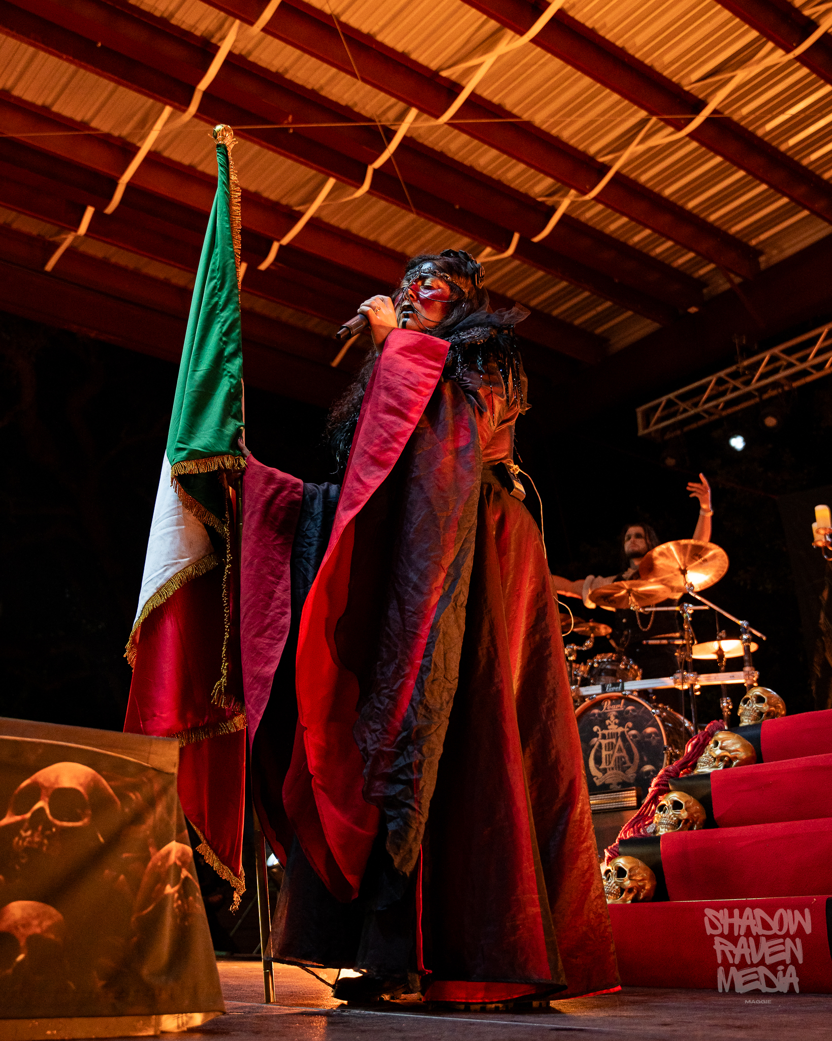 Italian symphonic death metal band Fleshgod Apocalypse plays for a crowd at The Orpheum in Tampa Florida on September 29 2024
